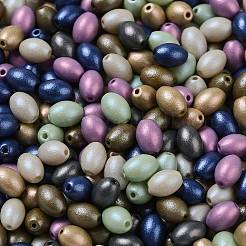 焼付塗装ガラスシードビーズ  オーバル  ブラック  5x3.5mm  穴：0.8mm  約5000個/ポンド&nbsp;SEED-C004-04B