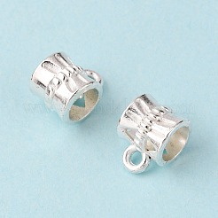 亜鉛合金のヨーロッパのチューブベイル  ループベイル  保釈ビーズ  銀  9.5x7x7mm  穴：2mm&nbsp;MPDL-H120-S