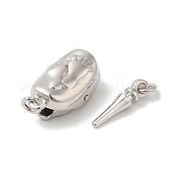 Rhodium Plated 925 Sterling Silver Bayonet Clasps&nbsp;STER-G038-16P