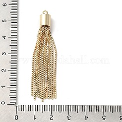 真鍮ベネチアンチェーンタッセルペンダント  ゴールドカラー  55x6.5mm  穴：1.8mm&nbsp;KK-K276-02G