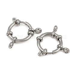 304ステンレススチールスプリングリング留め金  ステンレス鋼色  18x5mm  穴：3mm&nbsp;STAS-B095-03P-04