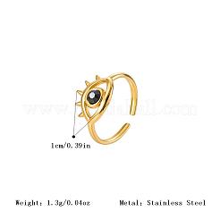 304 Stainless Steel Rhinestone Cuff Open Rings for Women&nbsp;JH7101-1