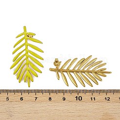 304ステンレススチールスタッドピアス  葉  ゴールドカラー  45x26mm&nbsp;LS-EJEW-C153-01G