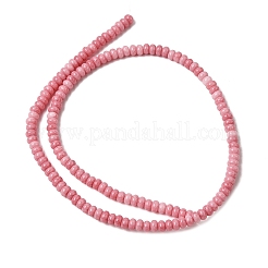 ひびの入った不透明なガラスビーズの連  ロンデル  ピンク  4.5x2.5mm  穴：0.6mm  約142~143個/連  14.76''（37.5cm）〜14.96''（38cm）&nbsp;GLAA-D306-A01