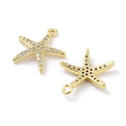 Brass Micro Pave Clear Cubic Zirconia Pendants&nbsp;X-ZIRC-P120-05G