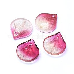 ガラスチャーム  DIYのジュエリーには  花びら  ミックスカラー  15x13.5x4mm  穴：1.2mm&nbsp;GLAA-H016-05E-M