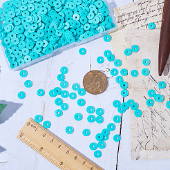 Flat Round Handmade Polymer Clay Beads&nbsp;CLAY-SC0001-58B-01