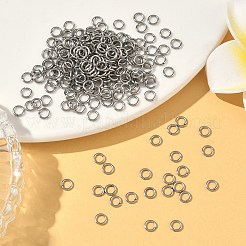 変色しにくい304ステンレススチール製オープン丸カン  ラウンド  ステンレス鋼色  21ゲージ  4x0.7mm  内径：2.6mm  約330個/10g&nbsp;X-STAS-Q186-02-4x0.7mm