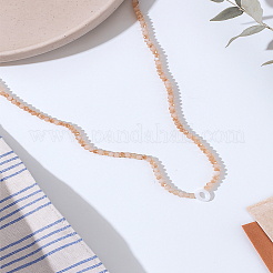 1Pc Glass Rondelle Beaded Necklaces&nbsp;NJEW-LP0007-23O