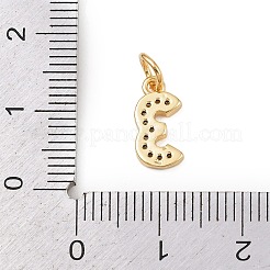 Brass Micro Pave Clear Cubic Zirconia Charms&nbsp;KK-G544-04G-03