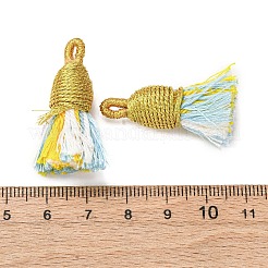 綿のタッセルのペンダント  ポリエステルと  きいろ  32~37x11~12mm  穴：2x4.5mm&nbsp;FIND-D302-02H