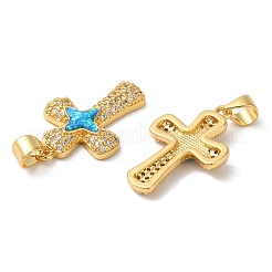 Rack Plating Brass Micro Pave Cubic Zirconia Pendants&nbsp;KK-P268-17A-G