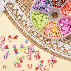 1800Pcs 6 Style Fruit Theme Handmade Polymer Clay Nail Art Decoration&nbsp;CLAY-YW0001-22