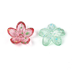 Transparent Spray Painted Acrylic Bead Caps&nbsp;ACRP-T011-08M