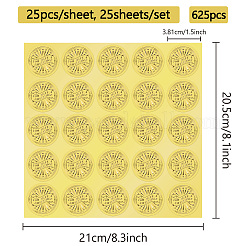 金箔紙ピクチャーステッカー  丸いドット装飾ステッカー  言葉  205x210mm  ステッカー：38.1mm&nbsp;STIC-WH0030-003