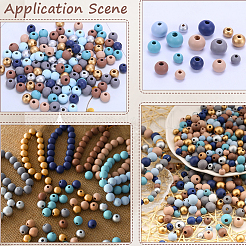 Baking Paint Wood Beads&nbsp;WOOD-SP0001-77B