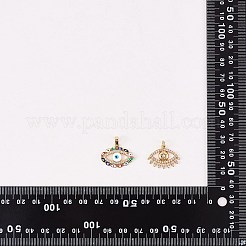 ラックメッキ真鍮マイクロパヴェクリアキュービックジルコニアペンダント  長持ちメッキ  目  18KGP本金メッキ  15.5x21x2mm  穴：3.4mm  5個/箱&nbsp;ZIRC-SZ0003-41