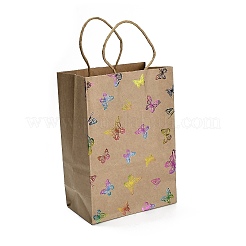Rainbow Color Stamping Kraft Paper Gift Tote Bags&nbsp;ABAG-K005-01B