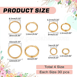 120Pcs 4 Styles 304 Stainless Steel Split Rings&nbsp;STAS-ME0002-61
