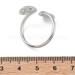 304ステンレススチールカフオープンリング  スパイラル  ステンレス鋼色  2~24mm  内径：19.4mm&nbsp;RJEW-D357-04P