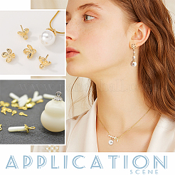 真鍮カップペグベイルペンダント20個  片穴パーツ用  花  18KGP本金メッキ  10x9x7~7.5mm  穴：1.4mm  ピン：1mm&nbsp;KK-BC0011-87