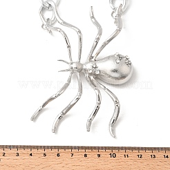 Alloy Crystal Rhinestone Halloween Spider Pendant Figaro Chain Necklaces&nbsp;JEWB-P337-01P