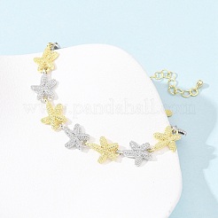 Brass Link Chain Bracelets for Women&nbsp;BJEW-G762-01GP-03