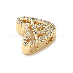 Brass Micro Pave Clear Cubic Zirconia Initial Multi-Strand Links&nbsp;KK-D426-18G