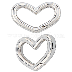 2Pcs 925 Sterling Silver Spring Gate Rings&nbsp;STER-SC0001-55