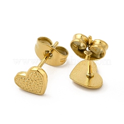 Ion Plating(IP) 304 Stainless Steel Heart Stud Earrings for Women&nbsp;EJEW-I281-13G