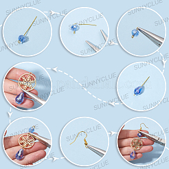 Snowflake Alloy & Glass Dangle Earring Making Kits&nbsp;DIY-SC0026-98