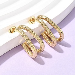 201 Stainless Steel Two-layer Stud Earrings&nbsp;EJEW-Z151-02G