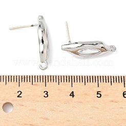 Nuggets Brass Micro Pave Clear Cubic Zirconia Stud Earring Findings&nbsp;KK-D386-18P