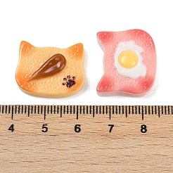 オペーク樹脂カボション  猫の形  ミックスカラー  17x21.5x5.5~6.5mm&nbsp;CRES-D305-03