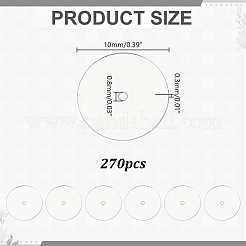EVAフォーム素材のイヤリングパッド270個  フラットラウンド  透明  10x0.3mm  穴：0.8mm&nbsp;FIND-AR0006-80