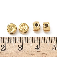 304ステンレススチールビーズ  抽象的な顔  イオンプレーティング（ip）  18KGP本金メッキ  6x4mm  穴：1.8mm&nbsp;STAS-D204-19G
