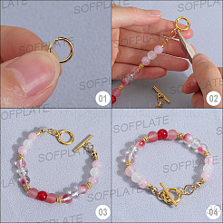 60 個のチベットスタイル合金マンテル  120個の真鍮製オープン丸カン付き  ゴールドカラー  リング：19x14mm  バー：2x22mm  穴：2.5mm&nbsp;FIND-SP0001-23G