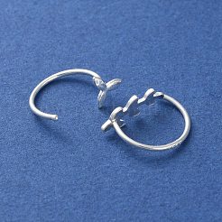 上質なシルバーリーフのプルスルーイヤリング999個  銀  12.5x3.5~5mm&nbsp;EJEW-P296-27S