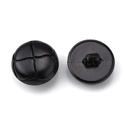 1つ穴プラスチックボタン  半円  ブラック  20.5x11mm  穴：3mm&nbsp;BUTT-WH0027-03B-01