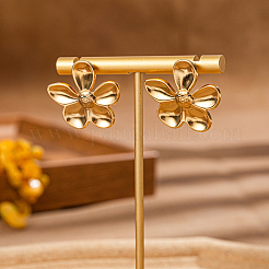 Vintage 201 Stainless Steel Flower Stud Earrings&nbsp;ZQ6435