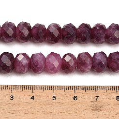 ファセットカットされた染色済みの天然白翡翠ビーズの連  ロンデル  パープル  9.5~10x7.5~8.5mm  穴：1mm  約47~50個/連  14.76~15.16''（37.5~38.5センチメートル）&nbsp;GG-CBAE966-01B-Q