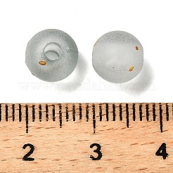 つや消し透明なアクリルビーズ  ラウンド  金箔とグリッター付き  グラデーションカラー  ダークシアン  8x7.5mm  穴：2mm  約2000個/500g&nbsp;OACR-F013-13F
