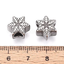 304 Stainless Steel European Style Large Hole Beads&nbsp;STAS-T072-142P