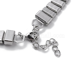 変色しない304ステンレススチールリンクネックレス  長方形  ステンレス鋼色  16.22インチ（41.2cm）&nbsp;NJEW-Q340-04P