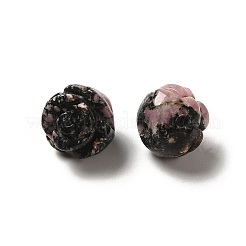 Natural Rhodonite Carved Flower Scattered Beads&nbsp;G-O156-B-26