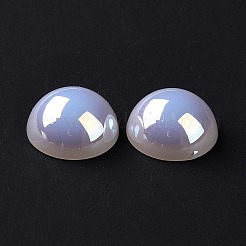 ABSプラスチックパール調ビーズ  ABカラーメッキ  半円  ホワイト  14x6.5mm  穴：1.4mm&nbsp;FIND-A013-11B