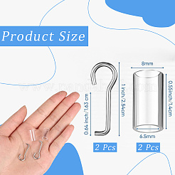 鉄とプラスチックのブラインドフックアクセサリー  プラチナ  24x9x1.5mm&nbsp;FIND-WH20040-17