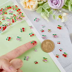 48Pcs 12 Styles Cherry Alloy Rhinestone Cabochons&nbsp;MRMJ-FH0001-29