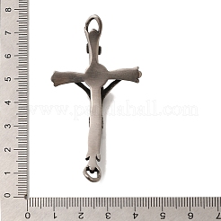 304ステンレススチールコネクタチャーム  宗教 イエス クロスリンク  アンティークシルバー  66x34x18.5mm  穴：4mm&nbsp;STAS-G350-45AS