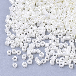 ガラスシリンダービーズ  シードビーズ  セイロン  丸い穴  ベージュ  1.5~2x1~2mm  穴：0.8mm  約8000個/袋  約85~95 G /袋&nbsp;SEED-Q036-01A-F04